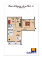 Grundriss 4-Raum-Wohnung mit Hobbyraum 90,31 qm