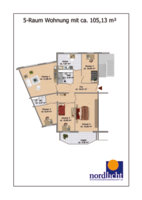 Grundriss 5-Raum-Wohnung 105,13 qm
