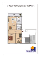 Grundriss 3-Raum-Wohnung 69,97 qm