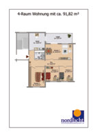 Grundriss 4-Raum-Wohnung 91,82 qm