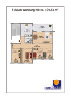 Grundriss 5-Raum-Wohnung 104,83 qm